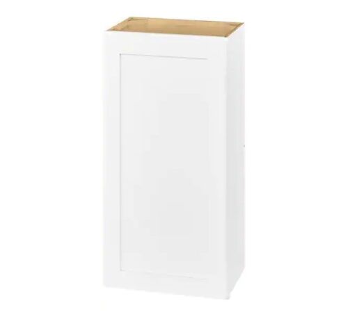 Hampton Bay Avondale 18 in. W x 12 in. D x 36 in. H Ready to Assemble Plywood Shaker Wall Kitchen Cabinet in Alpine White
