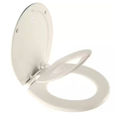 BEMIS NextStep2 Round Potty Training Enameled Wood with Plastic Child Seat Toilet Seat in Biscuit