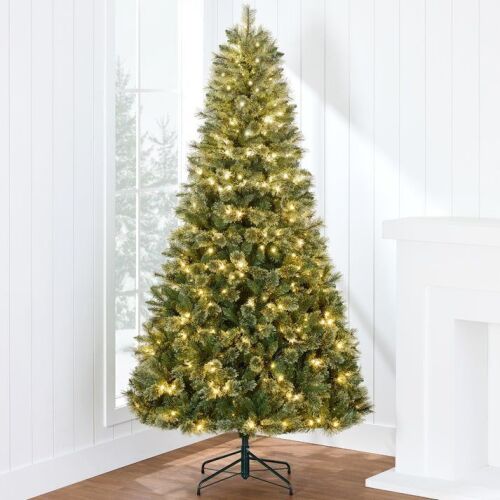 7.5' Pre-Lit Premium Cashmere Christmas Tree w/ Cordless Connection, LED Lights