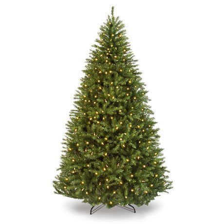 7.5' Pre-Lit Hinged Douglas Artificial Christmas Tree w/ Stand