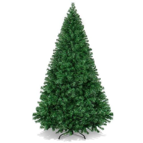 7.5' Artificial Green Christmas Tree, Unlit Pine Design w/Easy Assembly