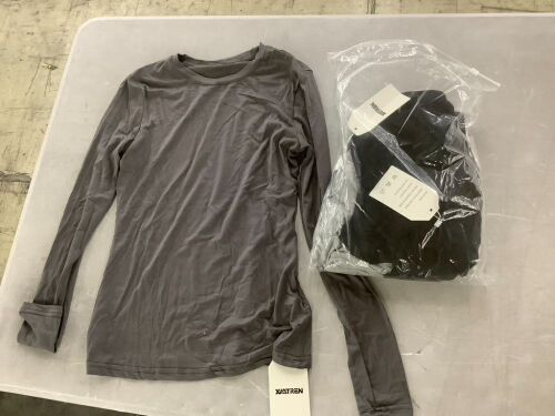 Lot of (3) Long Sleeve Shirts, Grey Black & White, XS