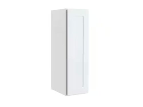 Hampton Bay Courtland 9 in. W x 12 in. D x 30 in. H Assembled Shaker Wall Kitchen Cabinet in Polar White - Corner Blemish