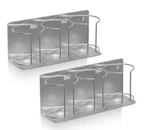 2-Pack Stanley Cup Holder for 3-Cups, Wall Mount with Adhesive Tape or Screws