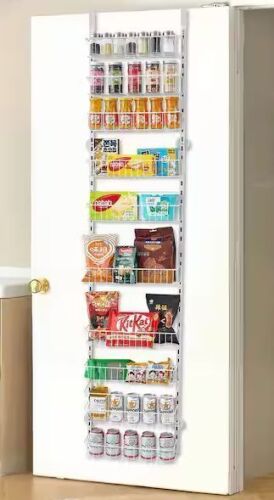 10-Tier Over the Door Pantry Organizer, Heavy-Duty Steel Hanging Spice Rack