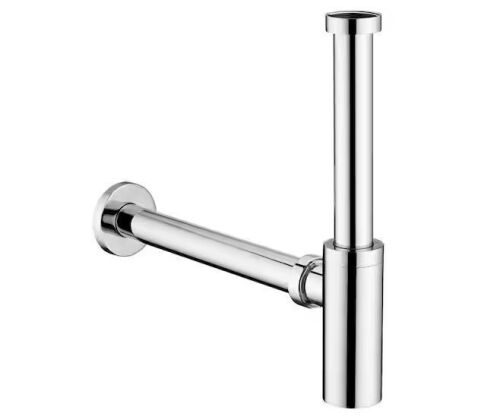 LUXIER Designer 1-1/4 in. Brass Round Bottle Trap in Chrome