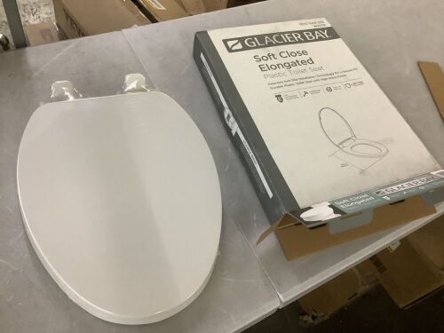 Glacier Bay Elongated Slow Close Closed Toilet Seat in White