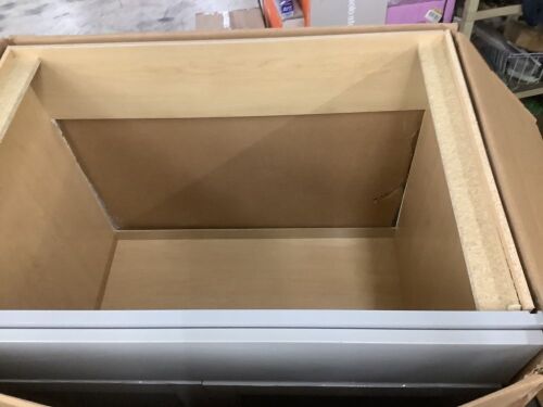 Hampton Bay Courtland 36 in. W x 24 in. D x 34.5 in. H Assembled Shaker Sink Base Kitchen Cabinet in Sterling Gray