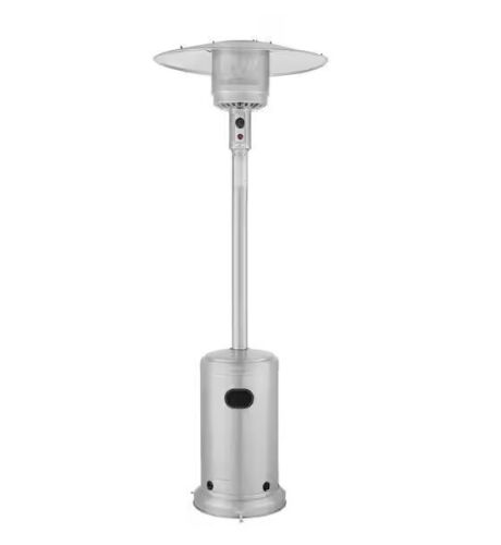 Hampton Bay 48000 BTU Stainless Steel Propane Standing Patio Heater with Wheels