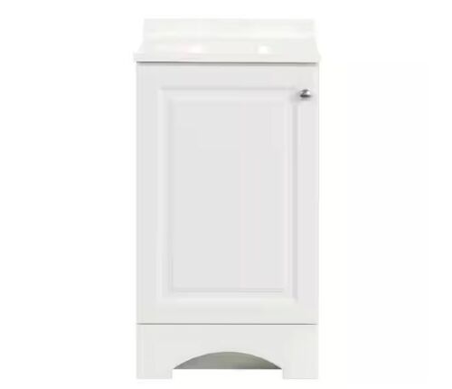 Glacier Bay 19 in. Single Sink White Bath Vanity with White Cultured Marble Top