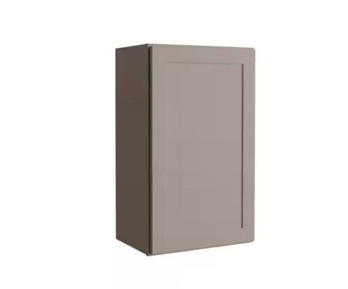 Hampton Bay Courtland 18 in. W x 12 in. D x 30 in. H Assembled Shaker Wall Kitchen Cabinet in Sterling Gray