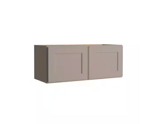Hampton Bay Courtland 30 in. W x 12 in. D x 12 in. H Assembled Shaker Wall Bridge Kitchen Cabinet in Sterling Gray