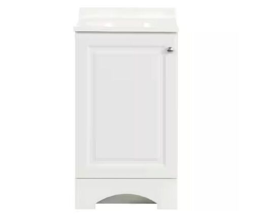 Glacier Bay 19 in. Single Sink White Bath Vanity with White Cultured Marble Top
