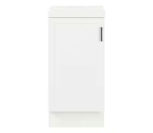 Glacier Bay Penlee 17 in. Single Sink White Bath Vanity with White Cultured Marble Top