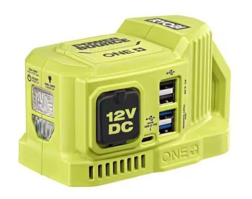RYOBI 18V ONE+ 120-Watt Portable Battery Inverter Power Source with 12-Volt Outlet (Tool Only)
