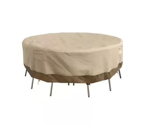 Pure Garden Beige Large Heavy-Duty Round Outdoor Table Cover