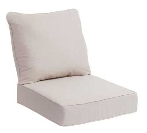 Hampton Bay 24 in. W x 24 in. D CushionGuard Deep Seat Universal Outdoor Lounge Chair Cushion in Putty