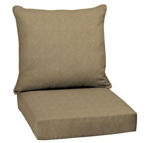 Lot of (3) ARDEN 24 in. x 24 in. 2-Piece Deep Seating Outdoor Lounge Chair Cushion in Tan Hamilton