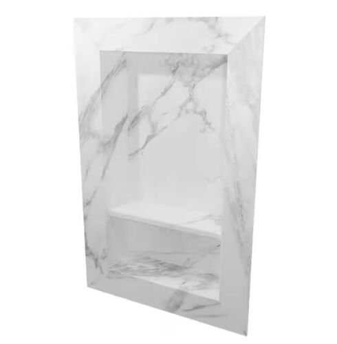 FlexStone 17 in. x 26 in. Recessed Shampoo Caddy in Calacatta White