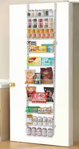 10-Tier Over the Door Pantry Organizer, Heavy-Duty Steel Hanging Spice Rack