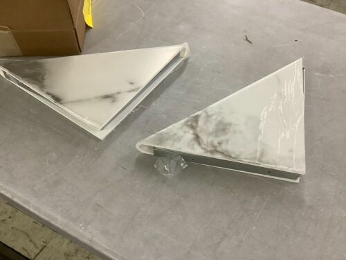 FlexStone 15 in. Corner Shelf Niche in Calacatta White, 2 Pack