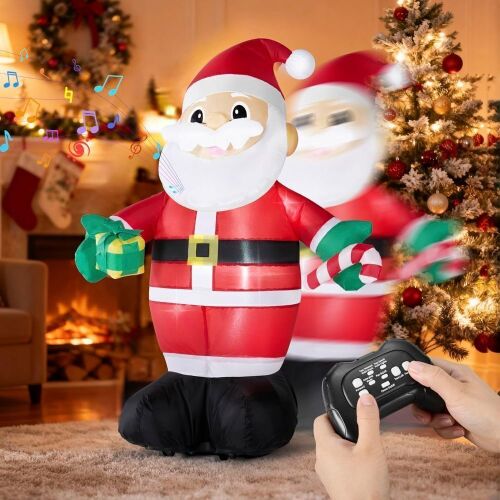 JOYIN 3 FT Tall Christmas Inflatable Santa, Remote Control Blow Up Santa with 360°Rotation