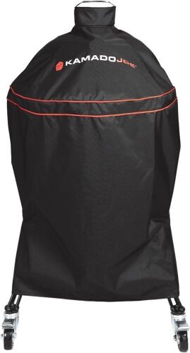 Kamado Joe Classic Joe Series 18-inch Ceramic Charcoal Grill and Smoker Durable Polyester Grill Cover with Adjustable Buckle in Black