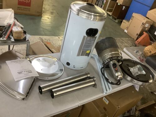 Hampton Bay 48000 BTU Stainless Steel Propane Standing Patio Heater with Wheelsv