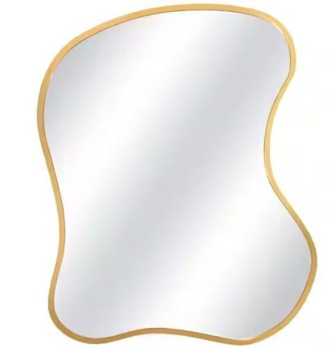 20 in. W x 24 in. H Irregular Gold Aluminum Alloy Framed Asymmetrical Wall Mirror
