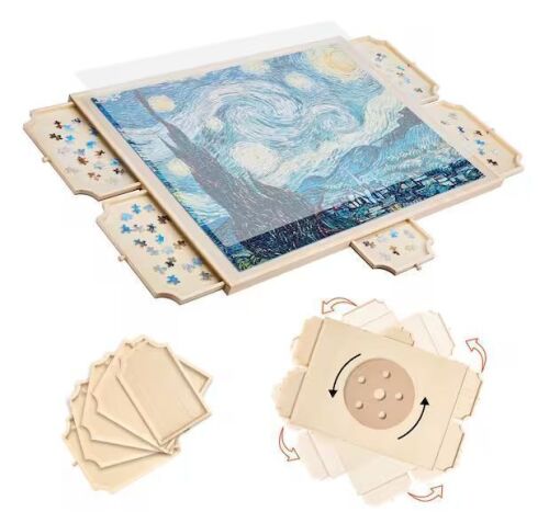 VEVOR 1500-Piece Rotating Puzzle Board with 6-Drawers and Cover 35 x 26 in.