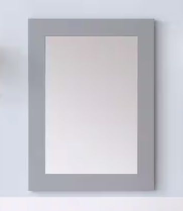 Home Decorators Collection Sonoma 22 in. W x 30 in. H Rectangular Framed Wall Mount Mirror in Pebble Gray