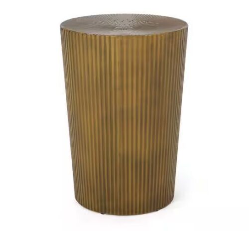 Noble House Bartram Brushed Antique Gold Iron Side Table