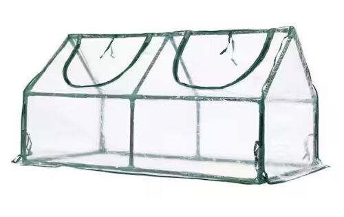 Aoodor 6 ft. W x 3 ft. D x 3 ft. H Portable Mini Greenhouse Kit with 2 Roll-up Zipper Doors, Transparent