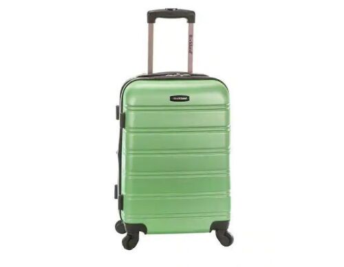 Rockland Melbourne 20 in. Expandable Carry on Hardside Spinner Luggage, Green
