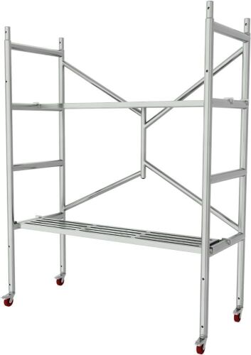 Double Layer Rolling Scaffolding, 800 LBS Capacity, 27.6"D x 55.12"W x 71"H
