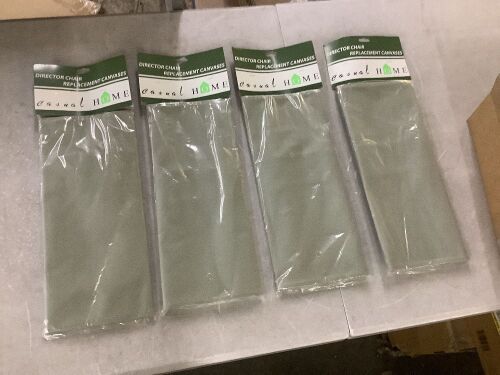 Lot of (4) Casual Home Gray Director Chair Replacement Canvas
