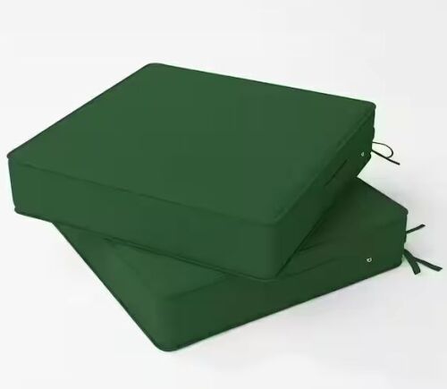 Kimunuk 22 in. x 22 in. x 4 in. (2-Pack) Square Outdoor Patio Seating Repacement Lounge Chair Dining Seat Cushion Green