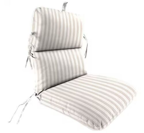 Jordan Manufacturing 22 in. L x 45 in. W x 5 in. T Rectangular Outdoor Dining Chair Cushion in Swain Sand and White