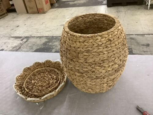 Scalloped Hyacinth Storage Tote Basket