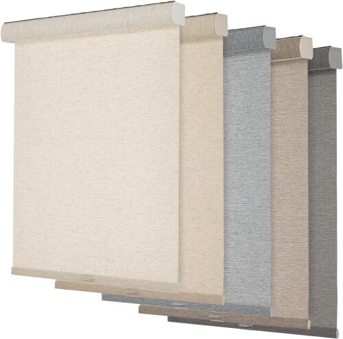 Persilux Light Filtering Roller Shades for Windows,Cordless,Linen Fabric,Roller Blinds,Thermal Insulated Fabric UV Protection Shades for Home,Office,Bedroom,Door,Light Filtering-Cream,18" W X 64" H