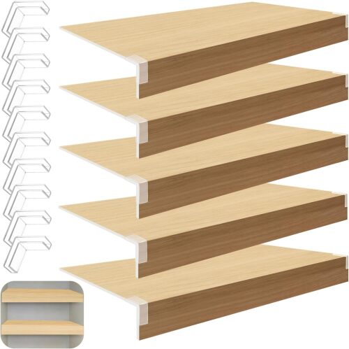 5 Pcs Wire Rack Covers, 36x16x2 in PVC Wire Shelf Cover for Pantry, Removable Closet Decoration Shelf Liners (Not Wood) for Kitchen Bathroom Office Shelving, Durable Shelves Easy Install