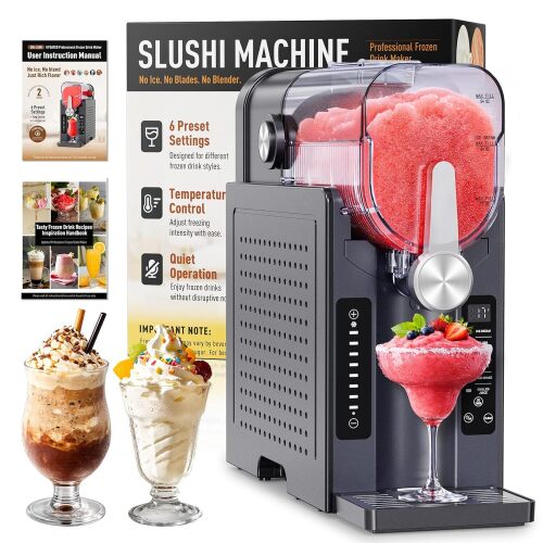 Slushie Machine, No Ice Needed Slushy Maker for Home, Real-Time Temp Display