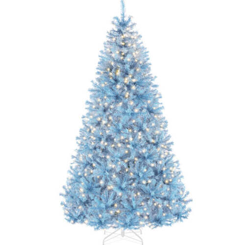Pre-Lit Artificial Baby Blue Christmas Tree w/ Incandescent Lights 6ft