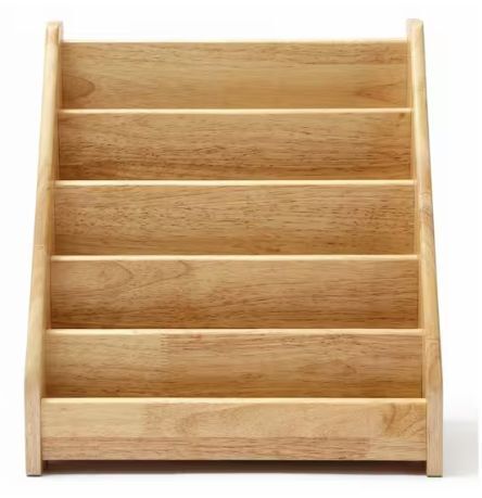 Wood Freestanding Magazine Rack 5-Tier Front Facing Book Display Shelf