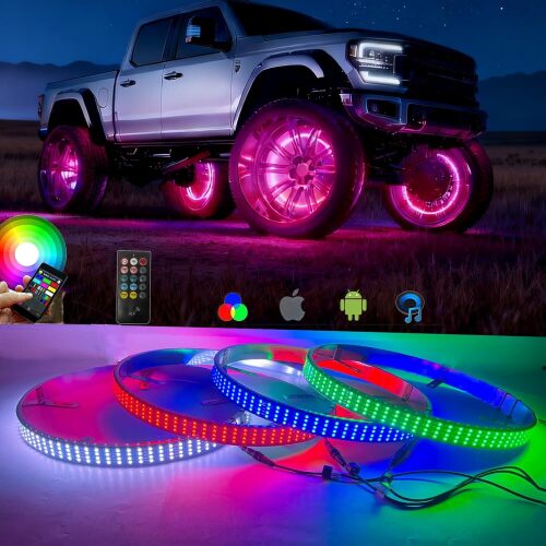 Wheel Lights for Truck,Brighter RGB+White