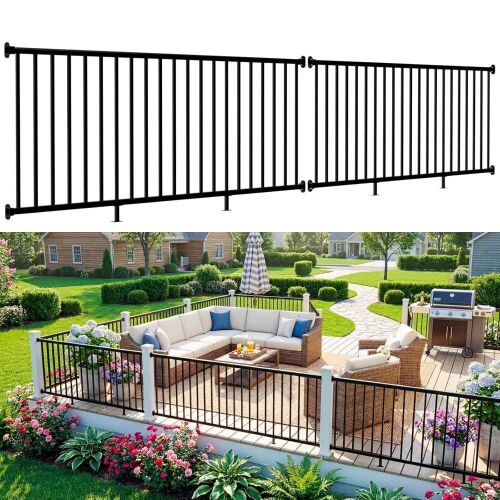 2 Pack W.8ft x H.36in Modular Aluminum Deck Railing Kit