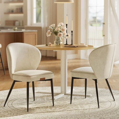 VASAGLE EKHO Collection Synthetic Leather Upholstered Dining Chairs Set of 2