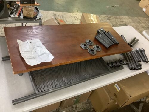 41.3inch Height Industrial Bar Table Rustic Metal Pipe Wood Design - Missing 4 Screws