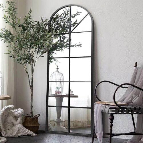 Large Window Pane Mirror, 65" x 22"