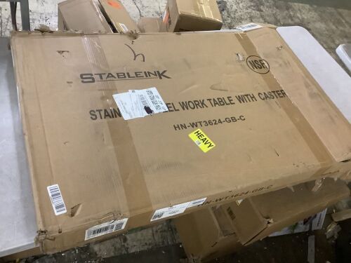 Stainless Steel Prep Table with Wheels, 36" x 24"